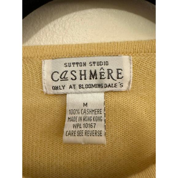 VTG Sutton Studio 100% Cashmere Lightweight Sweater – Yellow Pullover Size M - Picture 2 of 5